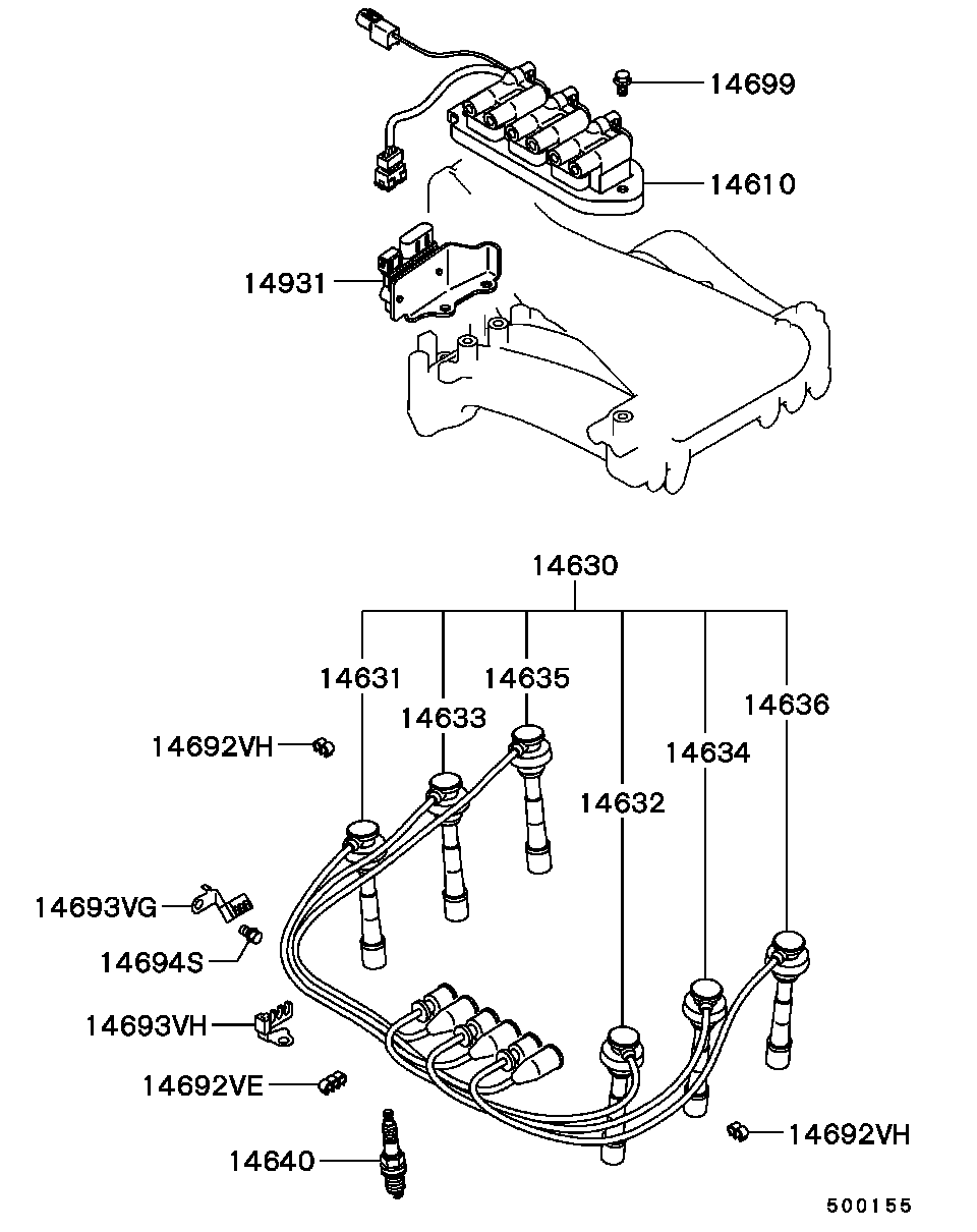 Spark Plug, Cable & Coil