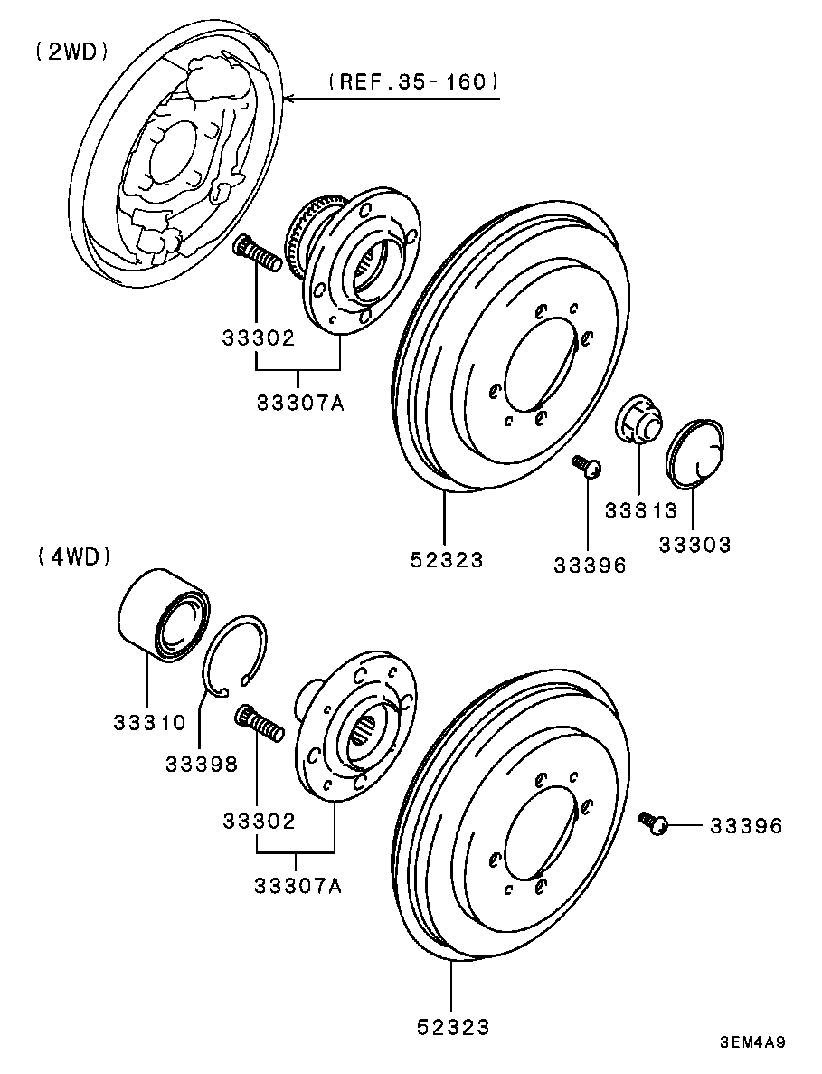 Rear Axle Hub Drum