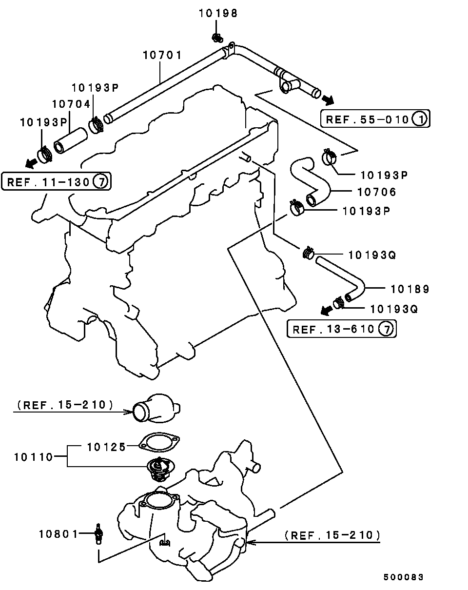 Tubería de agua y termostato