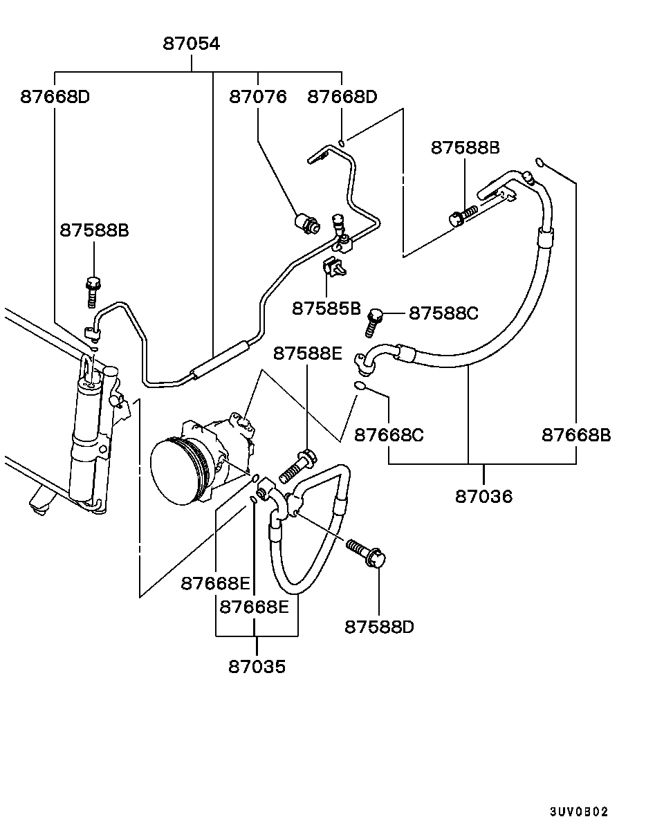 A/C Condenser, Piping