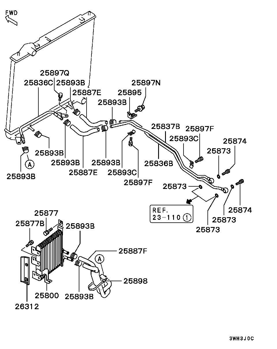 Tubo y enfriador de aceite de transmisión