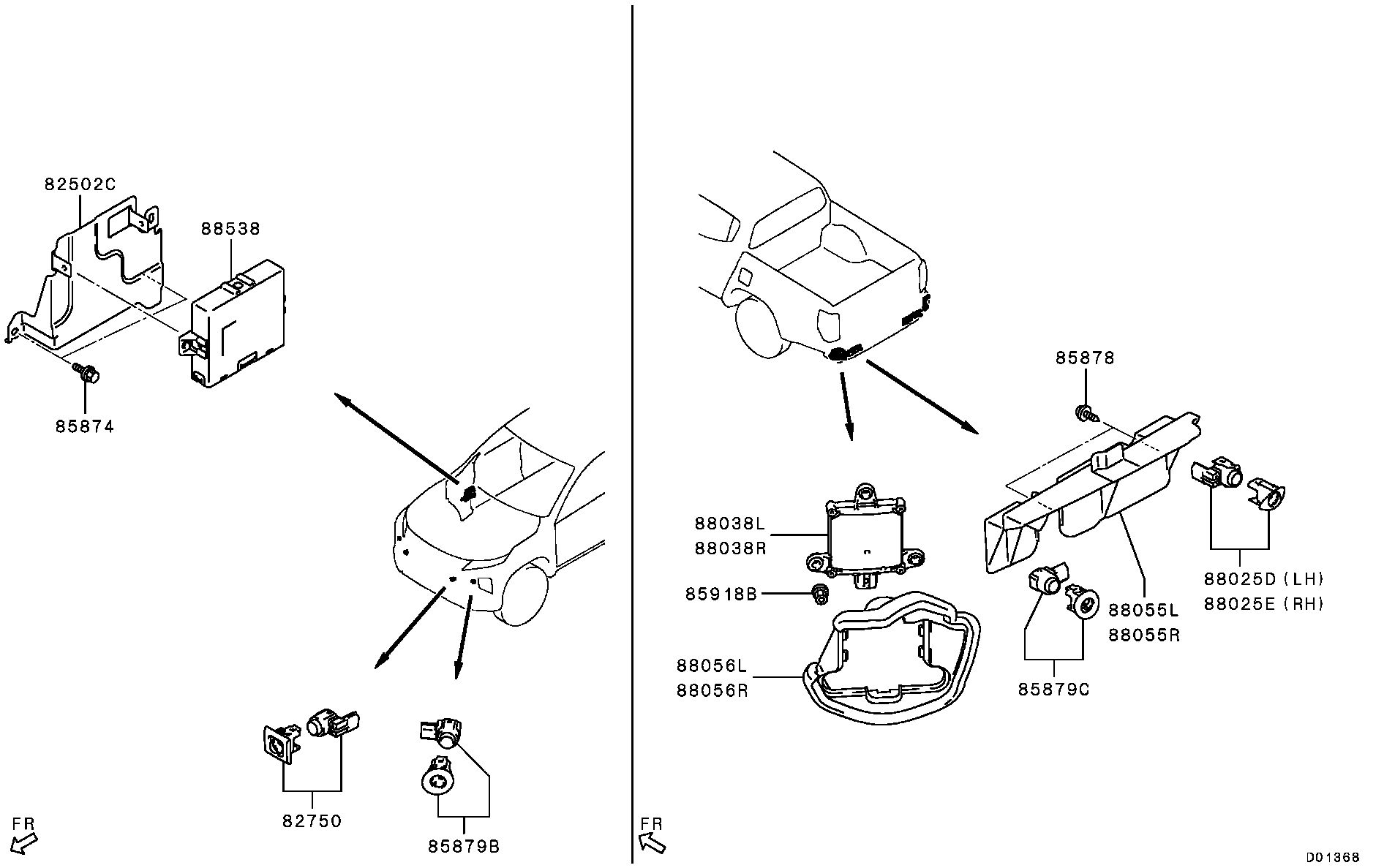 AGITO品 8651A379 SENSOR CORNER CLEARANCE FOR MITSUBISHI TRITON 2018