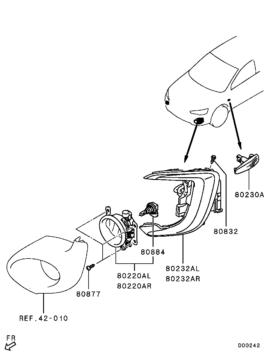 8321A463 Lamp Assy,Fog,Fr Lh Mitsubishi | YoshiParts