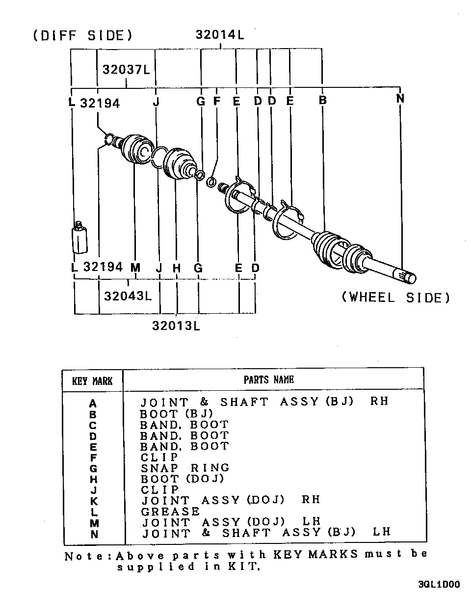 Front Axle Housing & Shaft