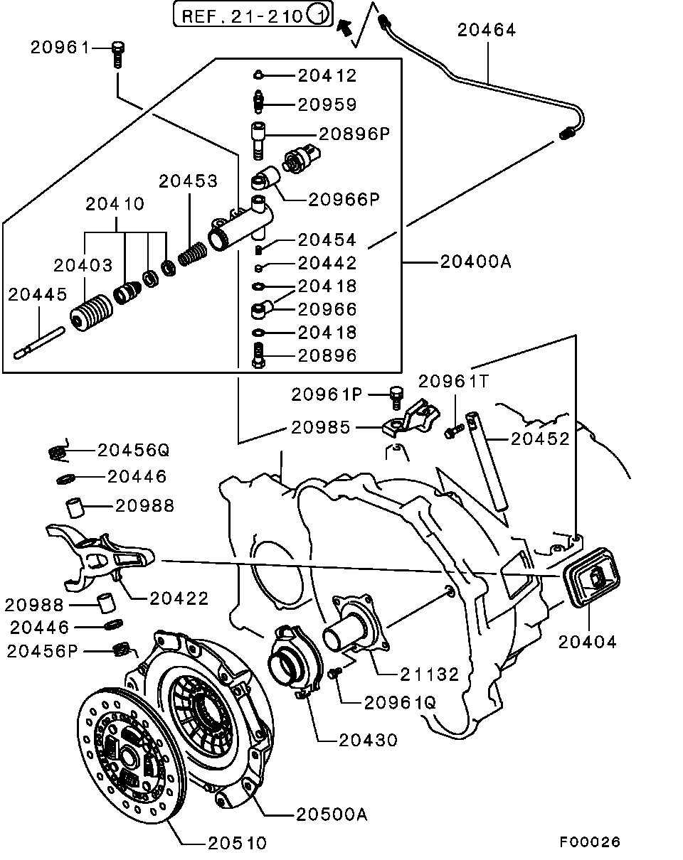 2324A007 Cylinder Assy,Clutch Release Mitsubishi | YoshiParts