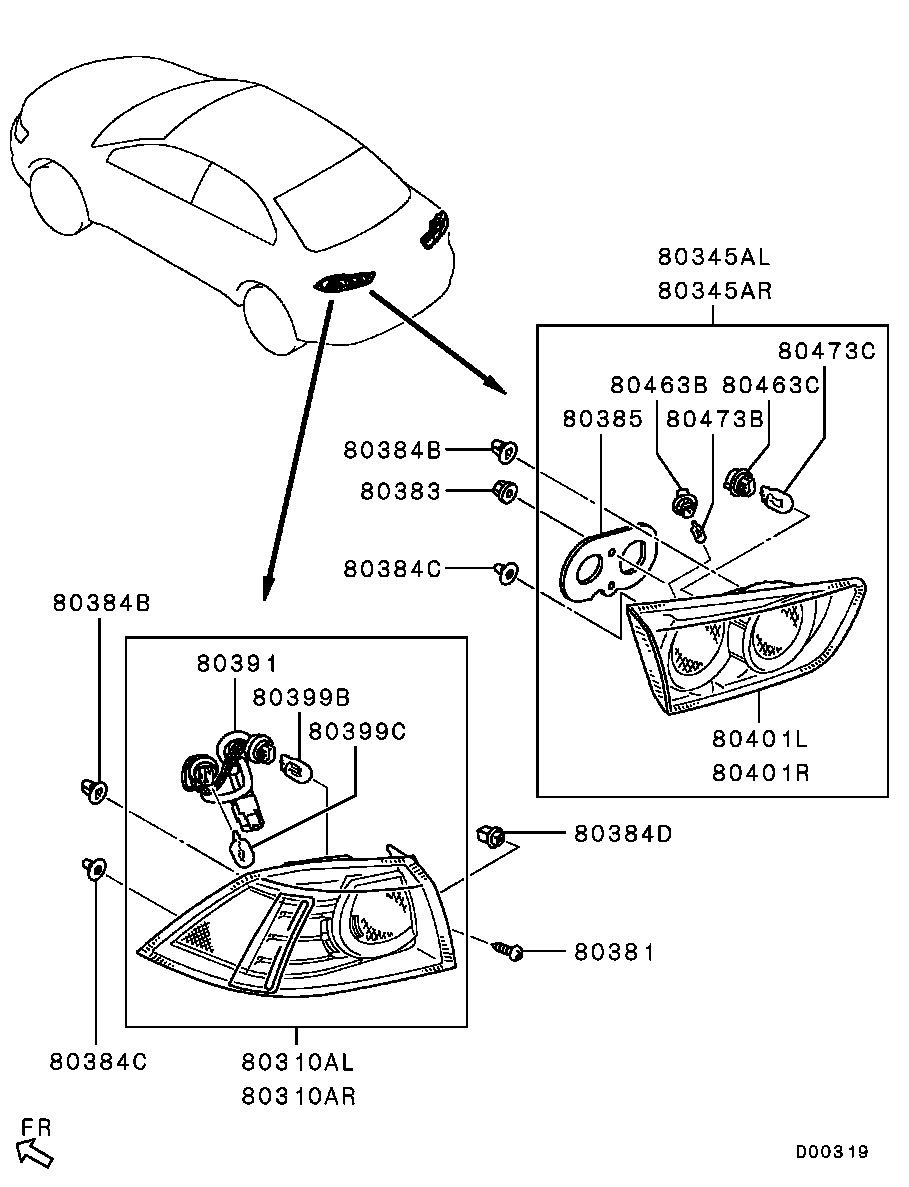 8330A109 Lamp Assy,Combination,Rr Lh Mitsubishi | YoshiParts