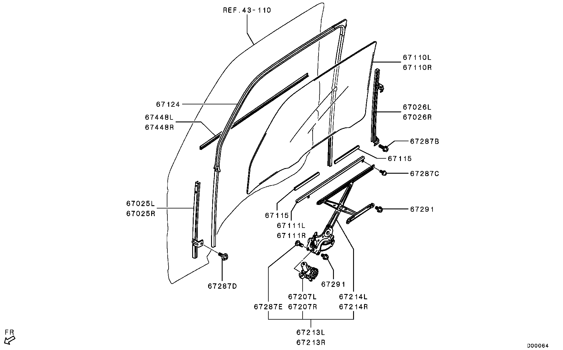 Regulador de ventana de puerta delantera