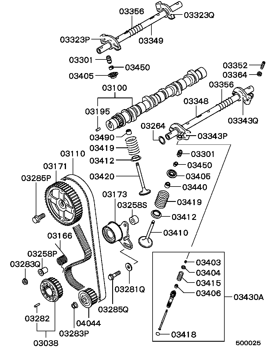 Árbol de levas y válvula