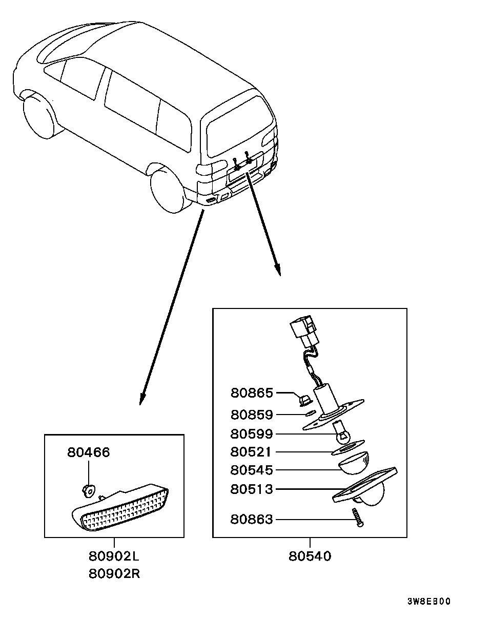 Lámpara exterior trasera