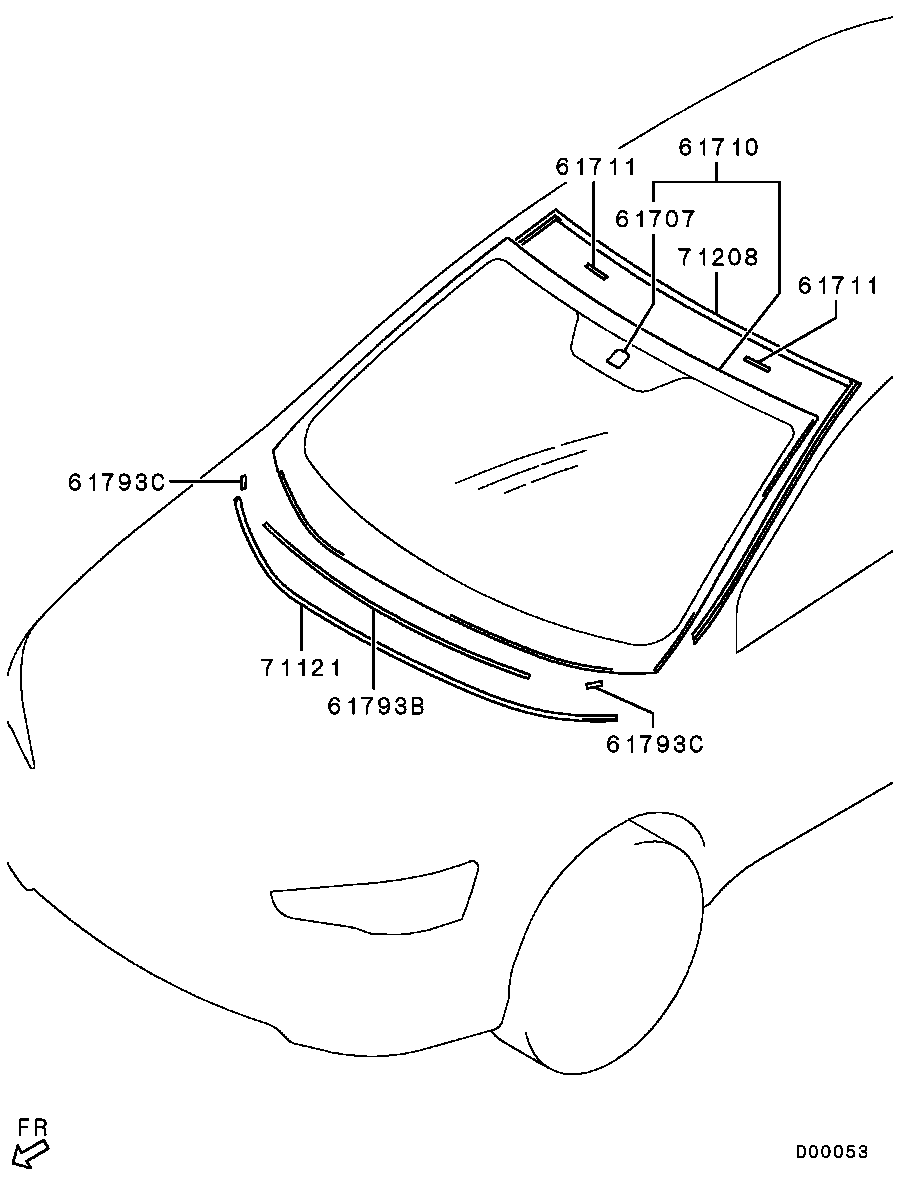7407A052 Moulding,Windshield,Lwr Mitsubishi YoshiParts
