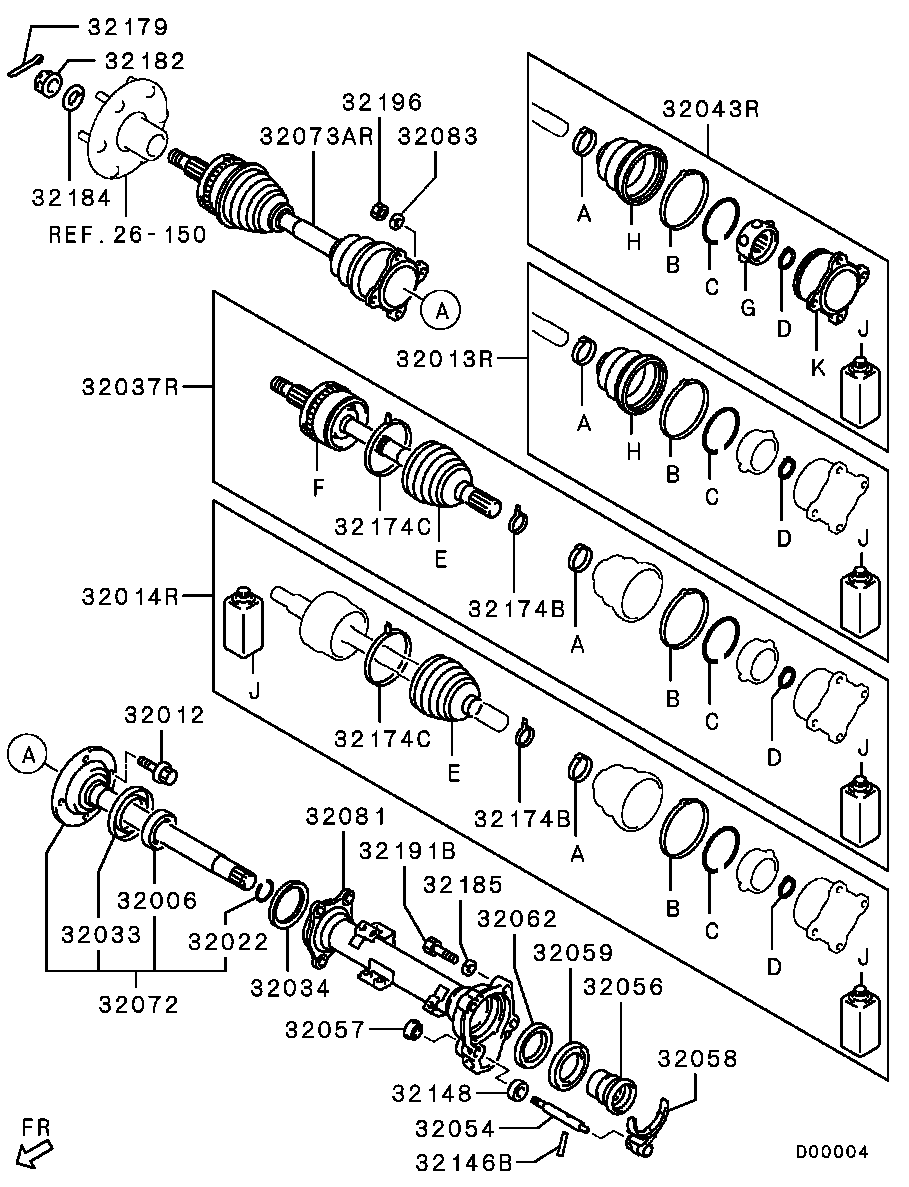 Front Axle Housing & Shaft