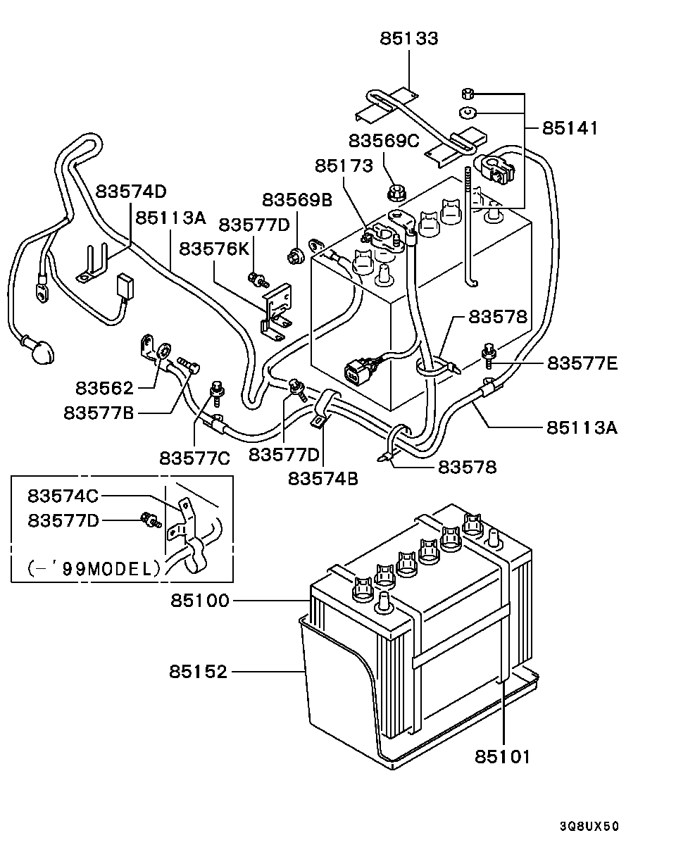 Battery Cable & Bracket