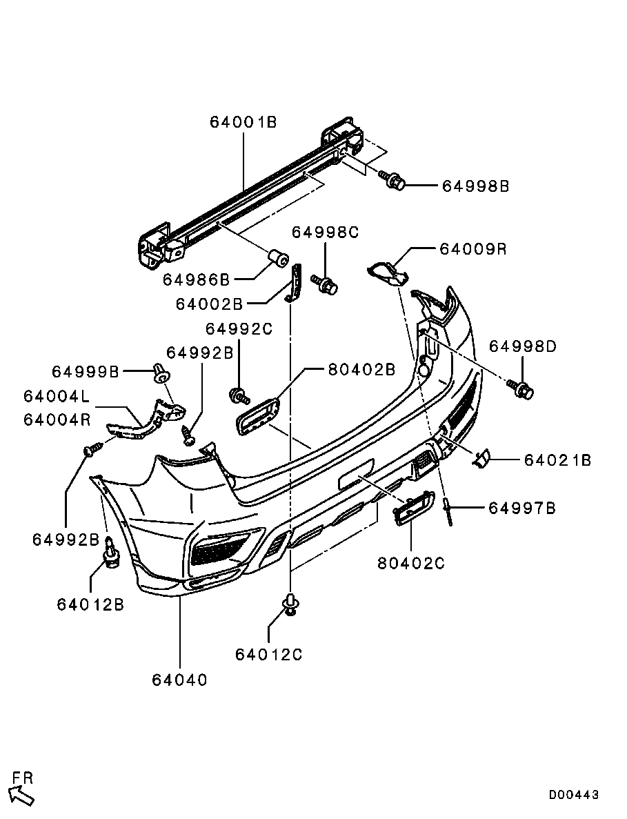 Soporte del parachoques trasero