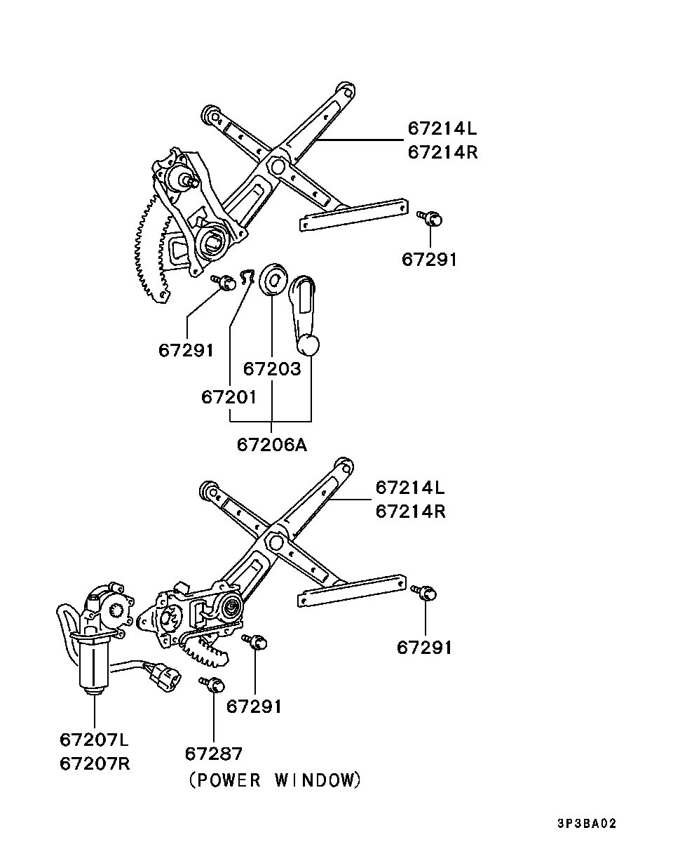 MB421443 Regulator,Fr Door Window,Lh Mitsubishi | YoshiParts