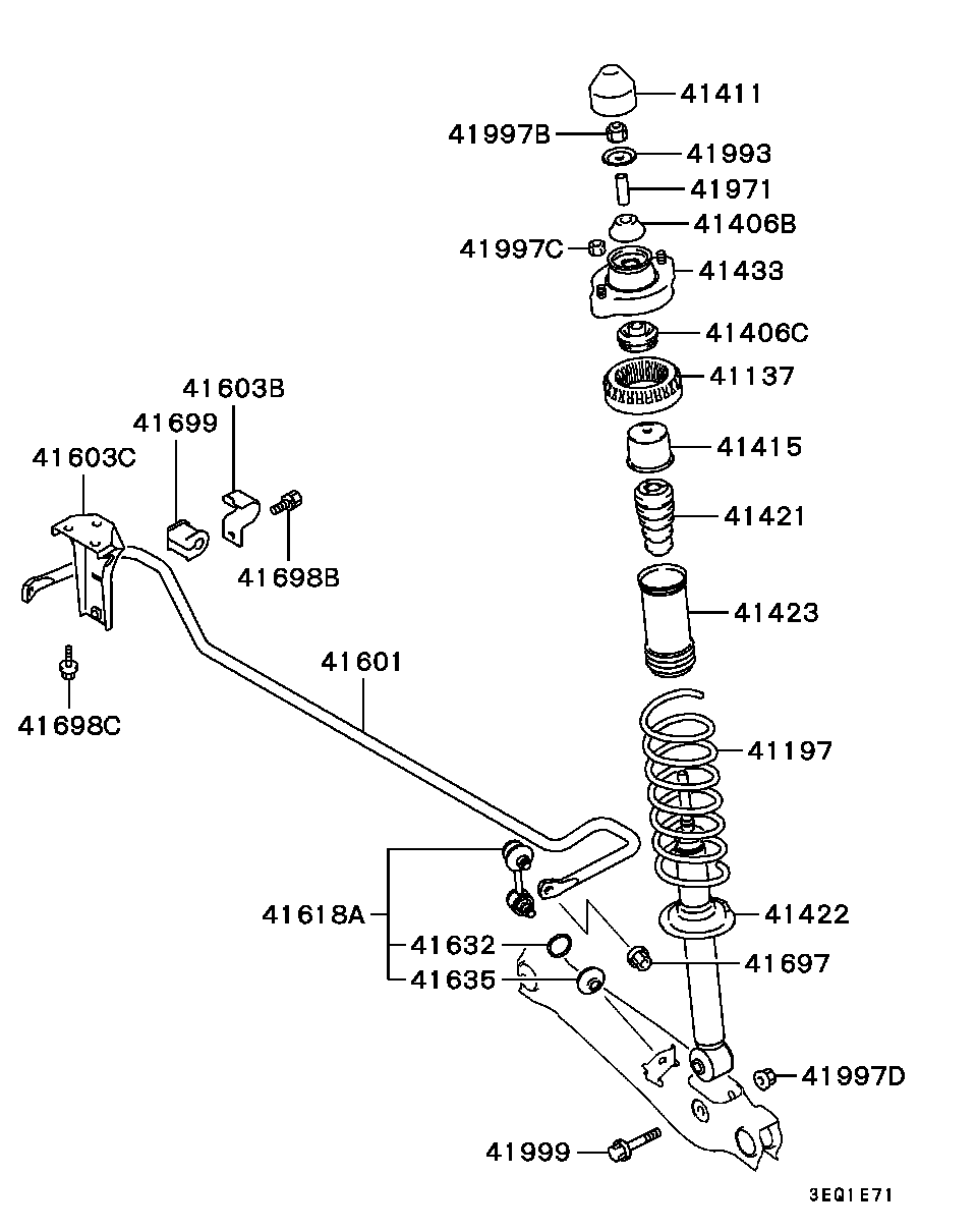 MR197475 Bushing,Rr Susp Stabilizer Mitsubishi YoshiParts