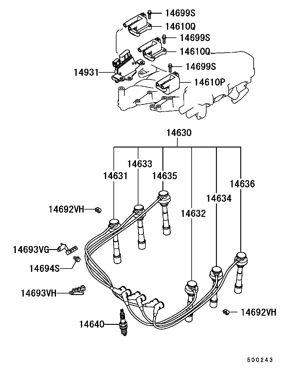 Spark Plug, Cable & Coil