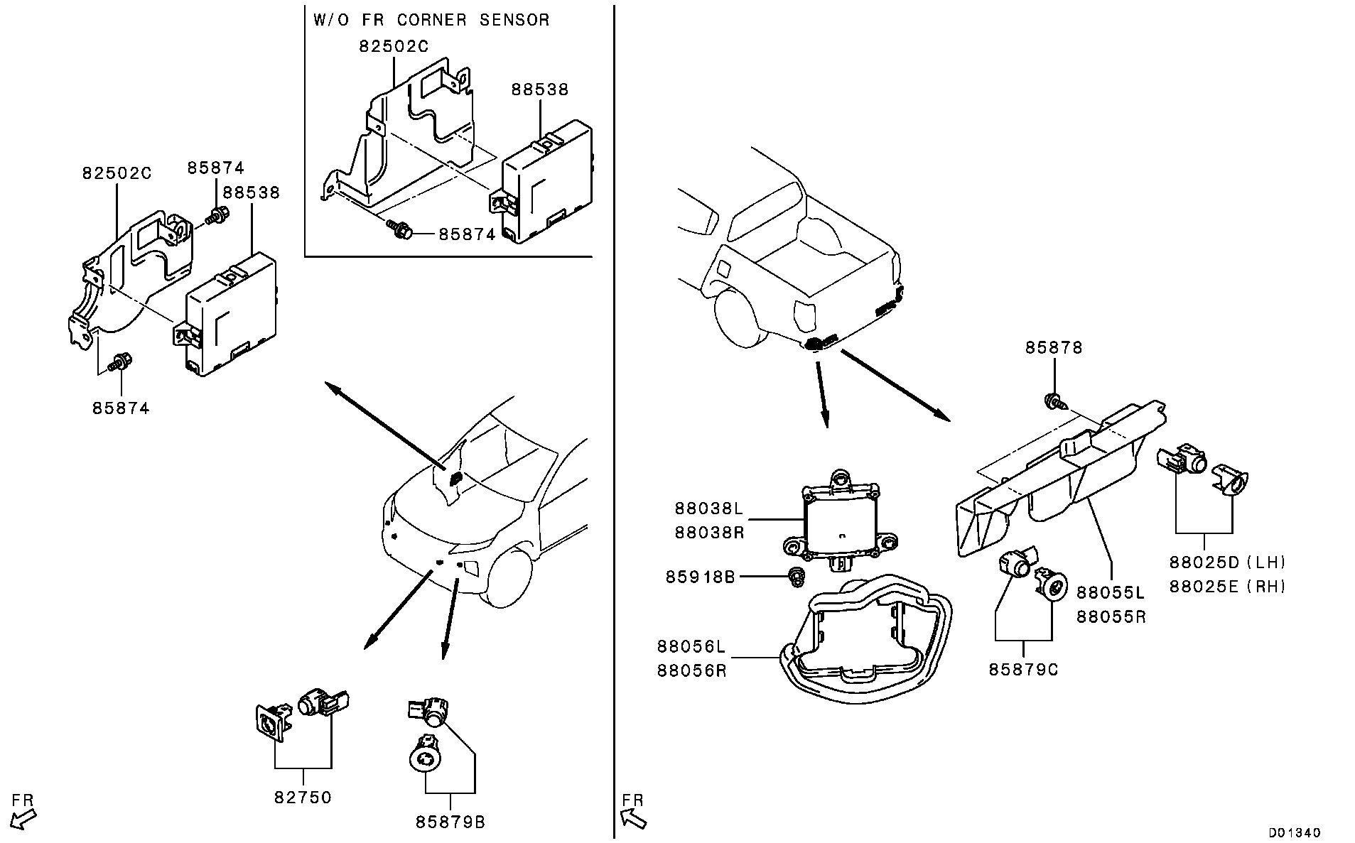 8651A378 Sensor,Back Distance Warning Mitsubishi | YoshiParts