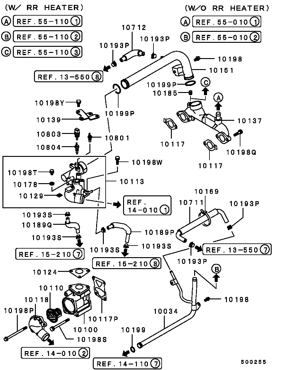 Tubería de agua y termostato