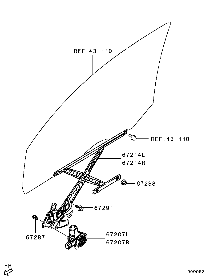 Regulador de ventana de puerta delantera