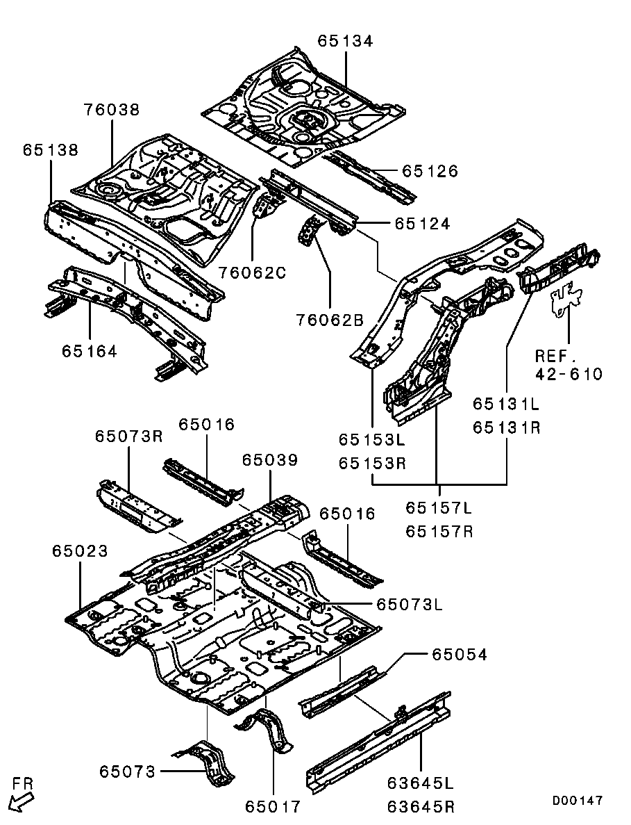 5253F419 Sidemember,Rr Floor,Lh Mitsubishi | YoshiParts