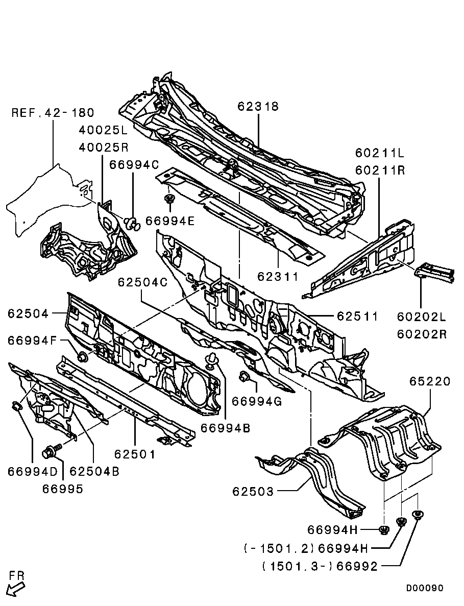 5230B664 Frame,Fr Deck,Upr Otr Rh Mitsubishi | YoshiParts
