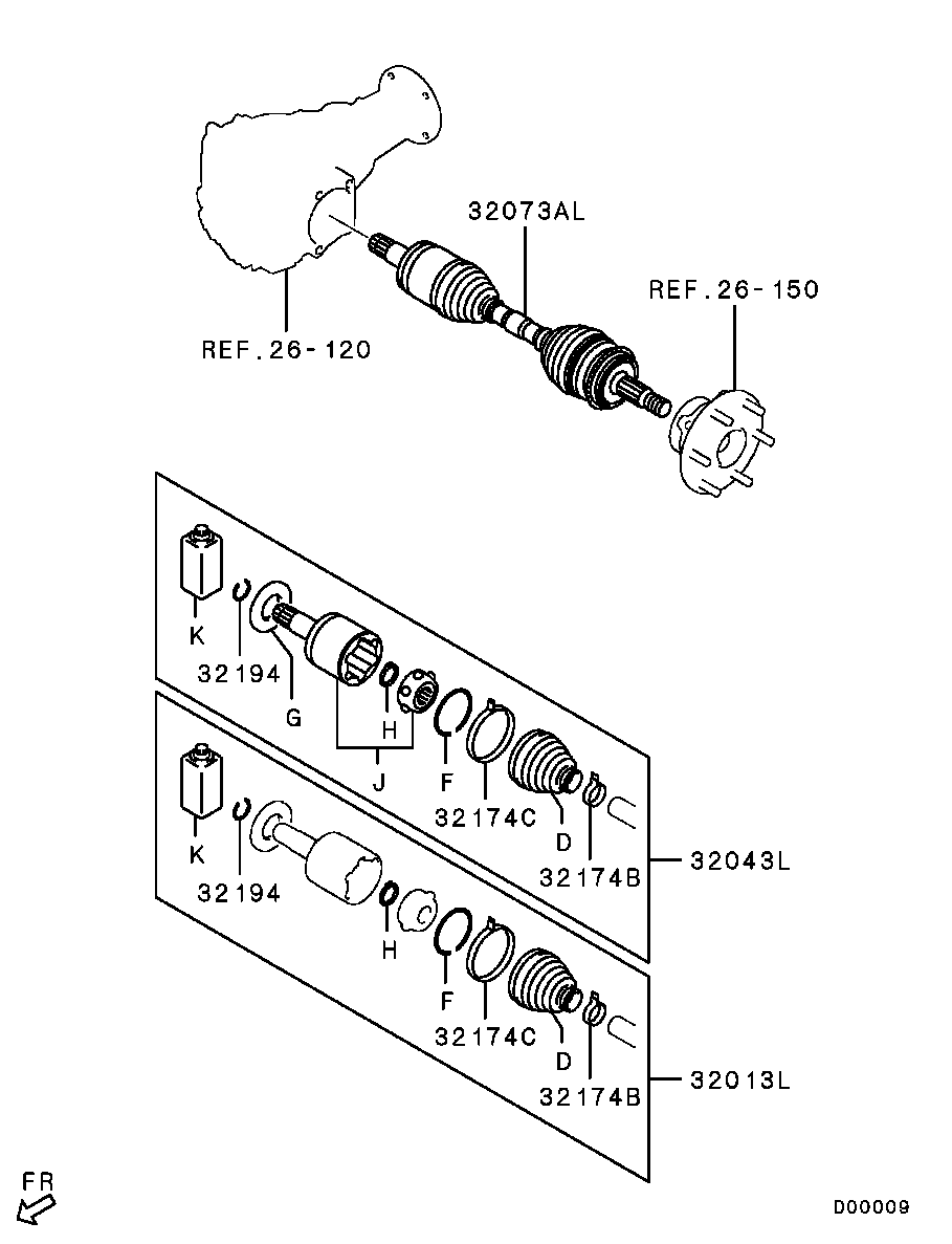 Front Axle Housing & Shaft