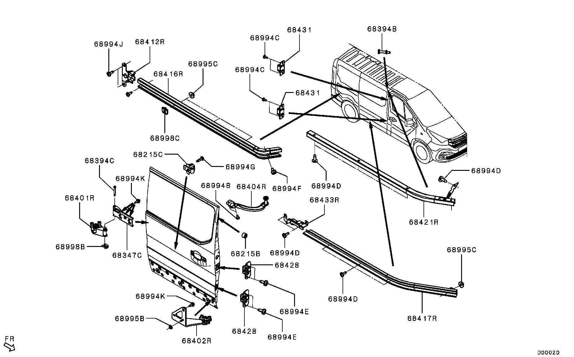 Rear Slide Door Hardware