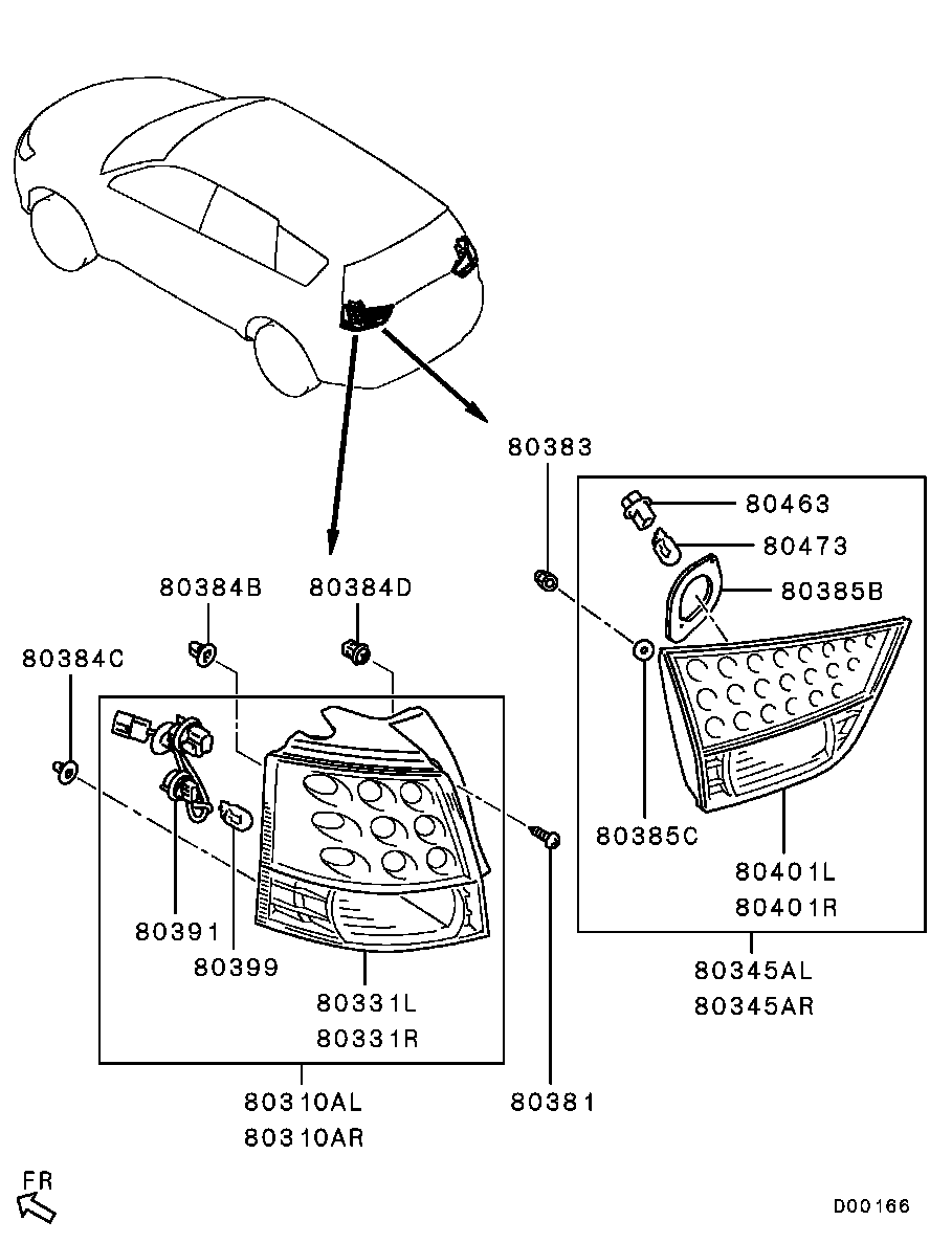 8331A006 Lamp Assy,Tail,Rh Mitsubishi | YoshiParts