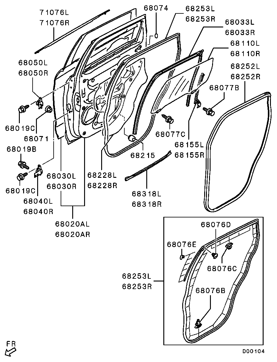 Rear Door Panel & Glass