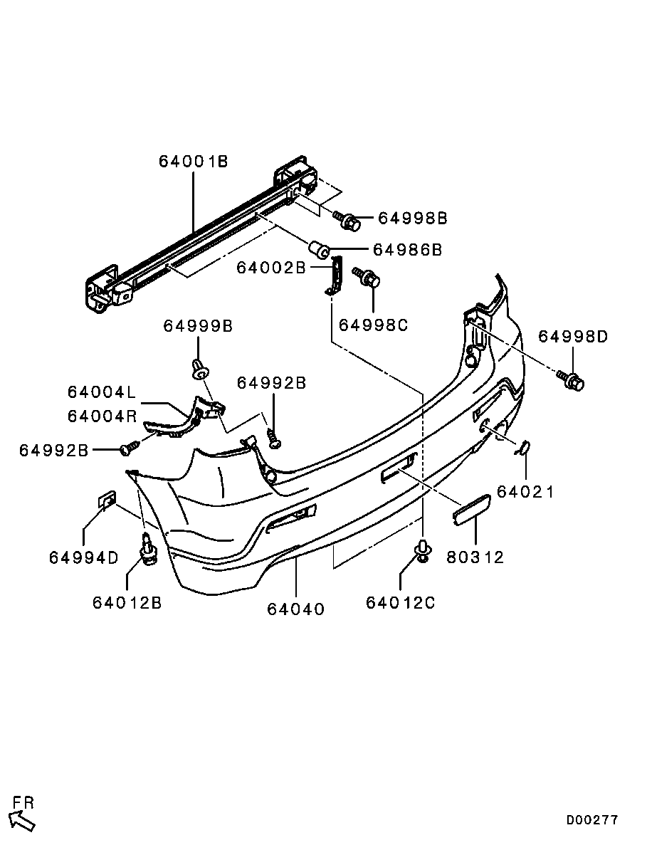 Soporte del parachoques trasero