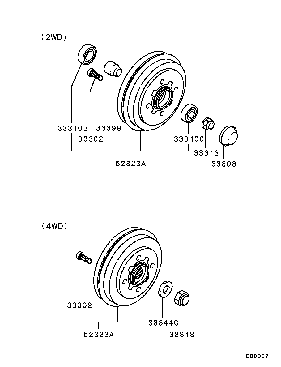 Rear Axle Hub Drum