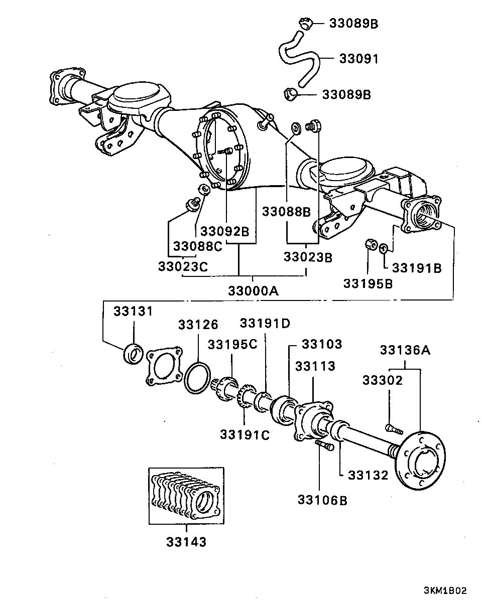 Eje de la carcasa del eje trasero