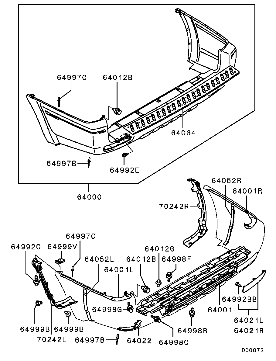MR971864 Rivet,Rr Bumper Mitsubishi | YoshiParts