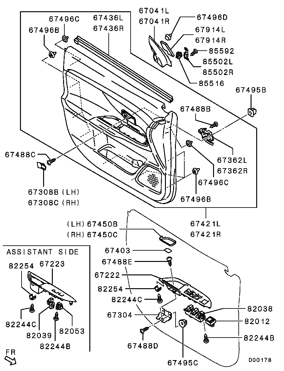 Tirador y moldura de puerta delantera