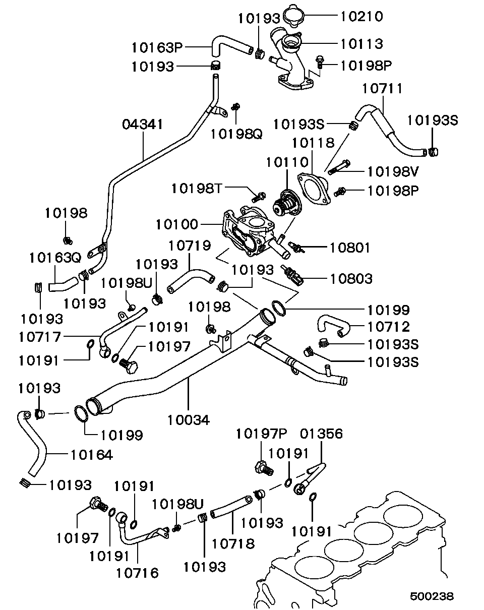 Water Pipe & Thermostat