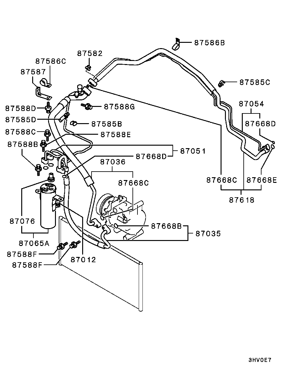A/C Condenser, Piping