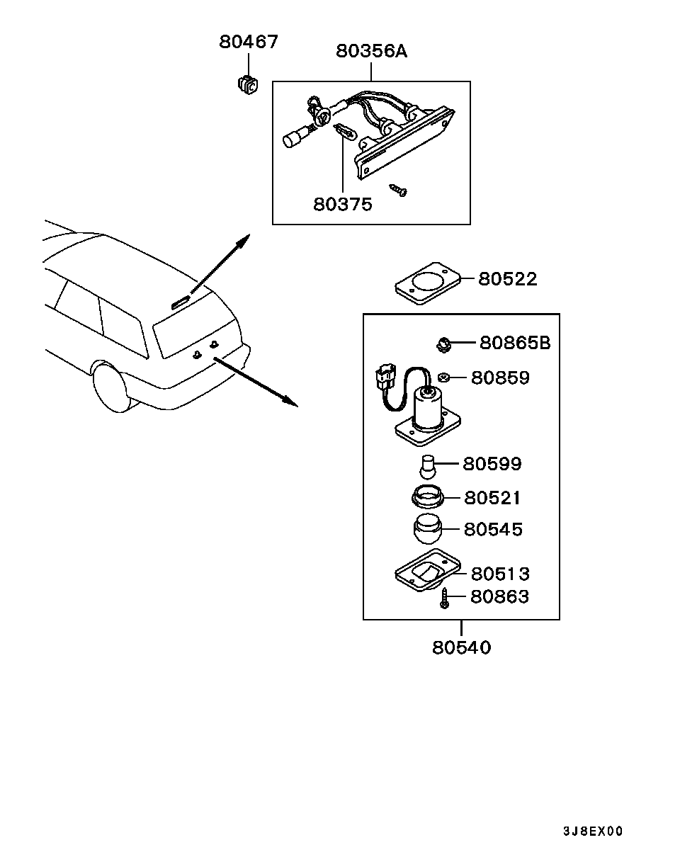 Lámpara exterior trasera
