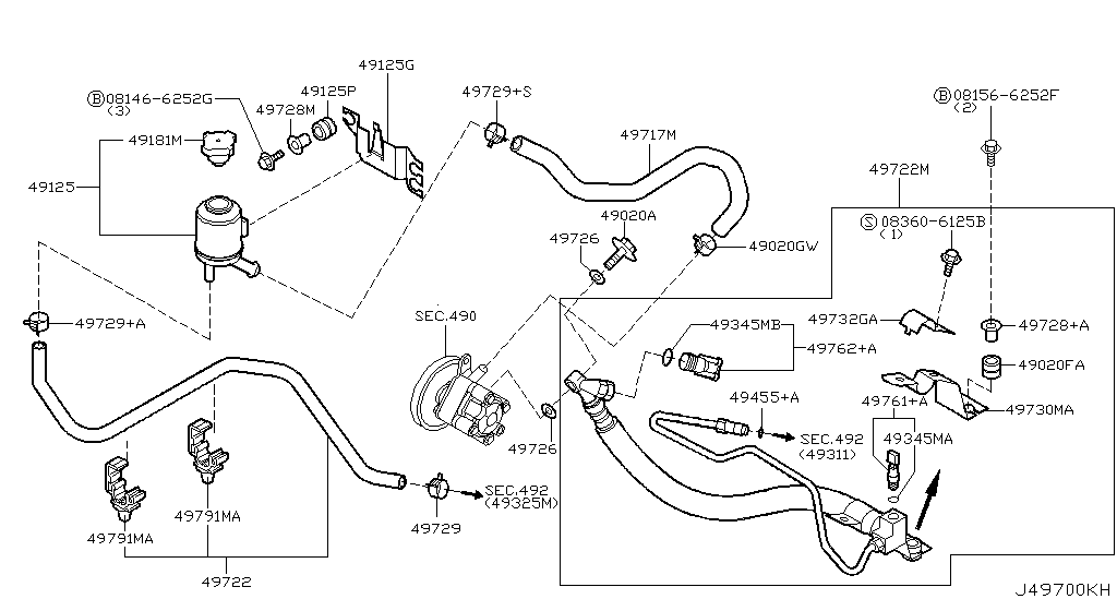Tubería de dirección asistida