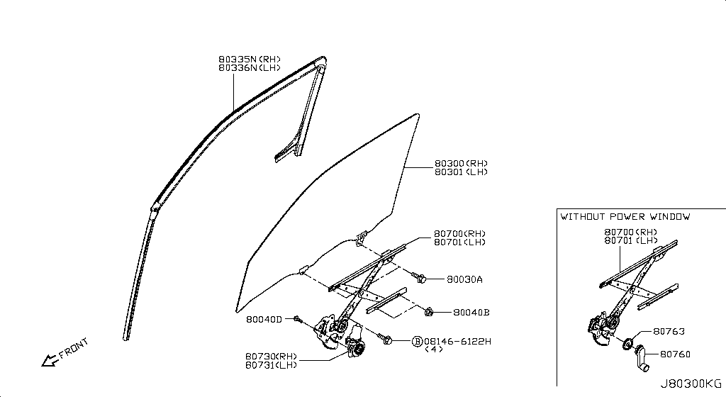 Front Door Window & Regulator