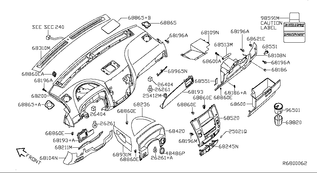 Instrument Panel, Pad & Cluster Lid