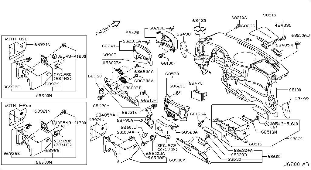 Instrument Panel, Pad & Cluster Lid