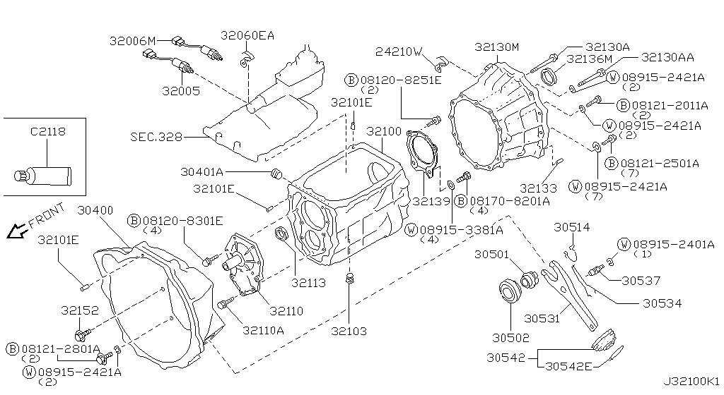 Transmission Case & Clutch Release