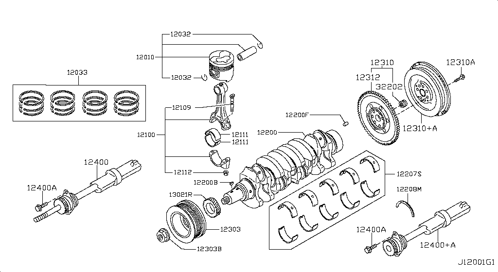 Piston, Crankshaft & Flywheel