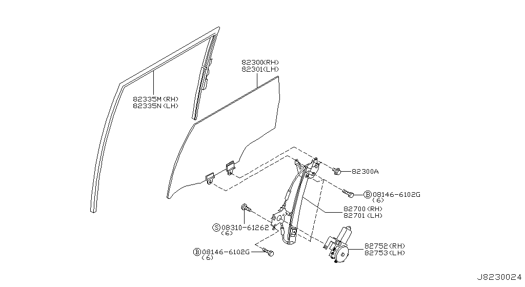 Rear Door Window & Regulator