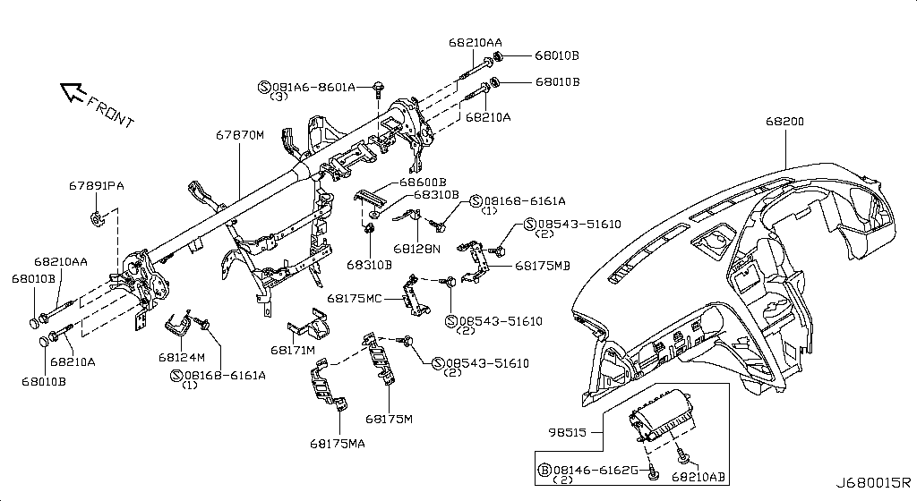 Instrument Panel, Pad & Cluster Lid
