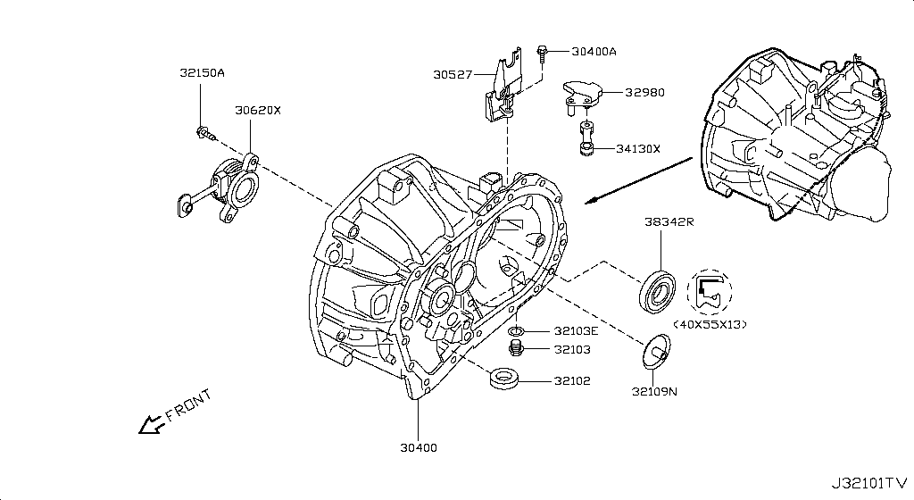 Transmission Case & Clutch Release
