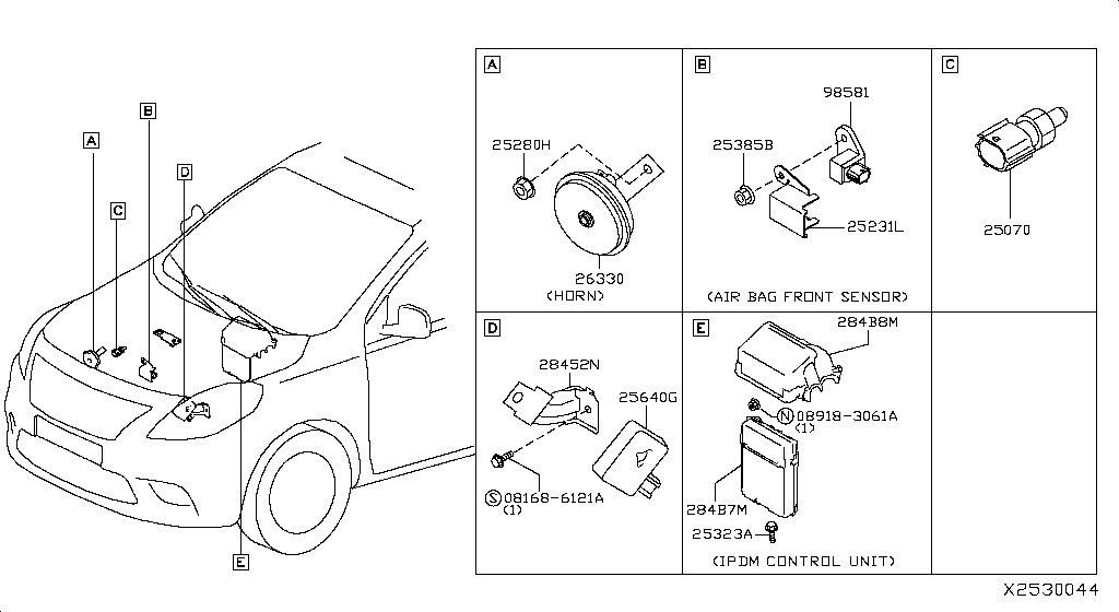 98581-3JA0A Sensor-Air Bag, Nissan | YoshiParts