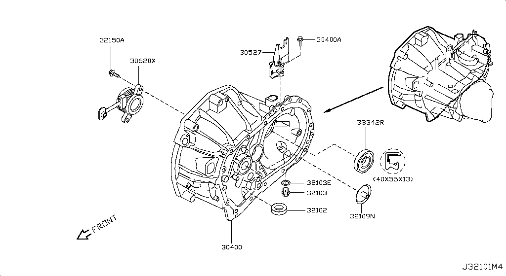 Transmission Case & Clutch Release