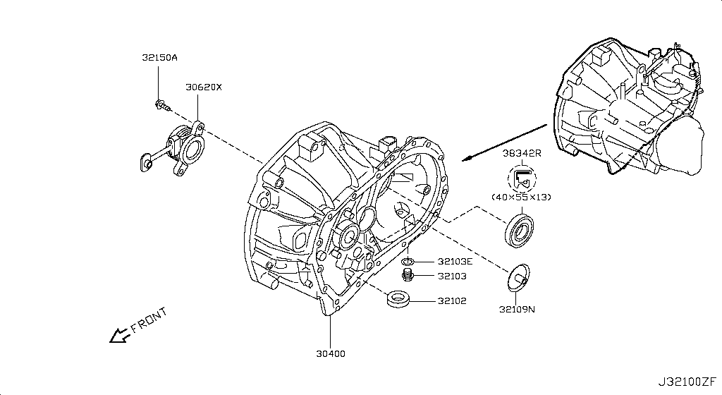 Transmission Case & Clutch Release