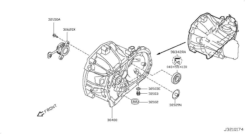 Transmission Case & Clutch Release
